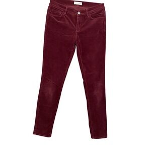LOFT Corduroy Pants Burgundy Modern Skinny Fit Women Size 4